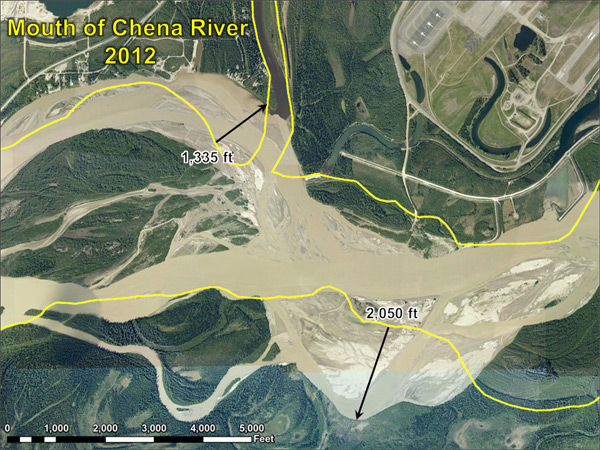 Mouth of Chena River 1938 and 2012